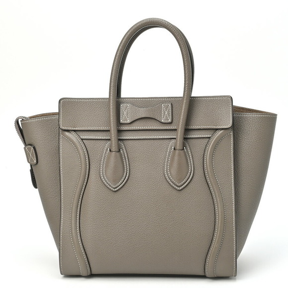 Celine Micro Luggage Calfskin Greige Suri Drummed Bag - Picture 1 of 10